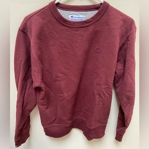 Champion Mens Sweatshirt Medium S Maroon Red Solid Crewneck Adult